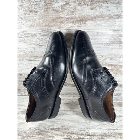Men\'s Allen Edmonds Hinsdale Black Leather Wingtip Oxfords Sz 10D EUC! main image 4